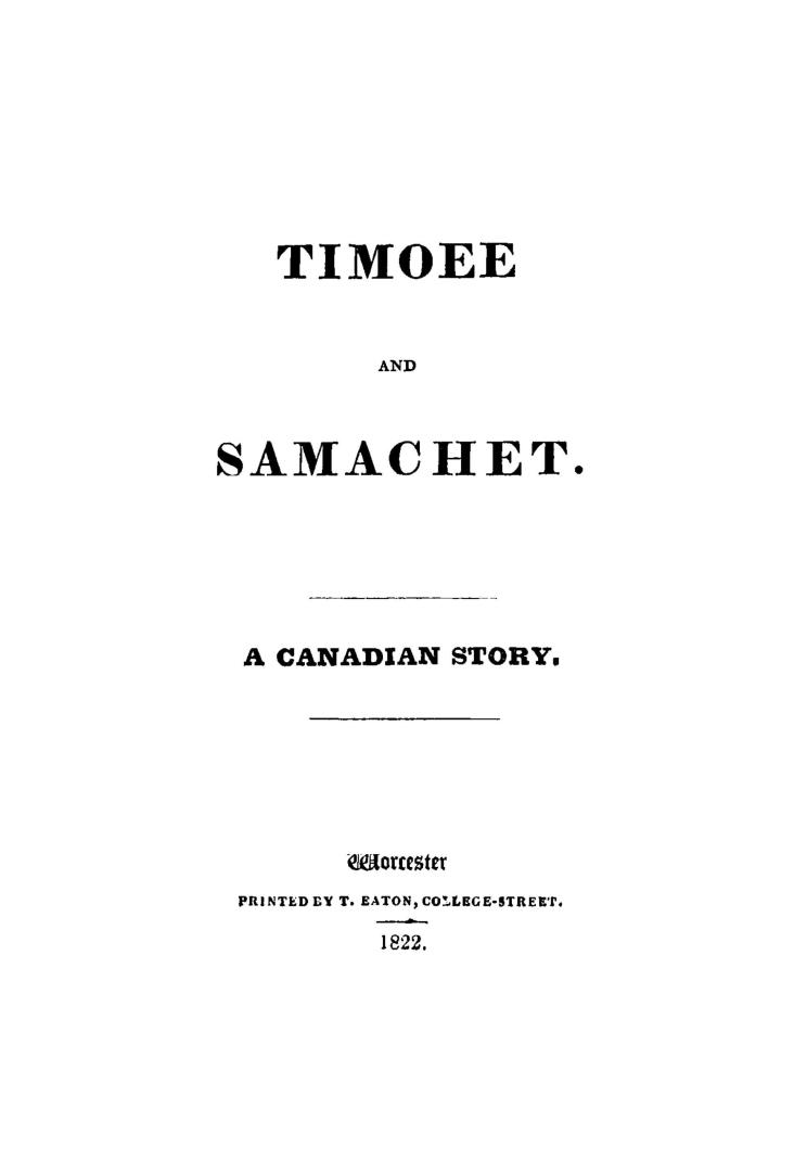 Timoee and Samachet, a Canadian story