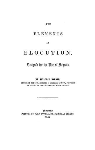 The elements of elocution designed for the use of schools