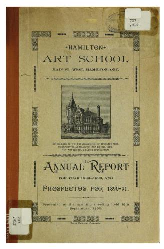 Annual report for year ... and prospectus for ... / Hamilton Art School