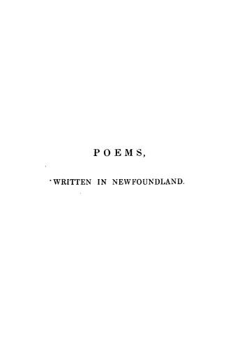 Poems, written in Newfoundland