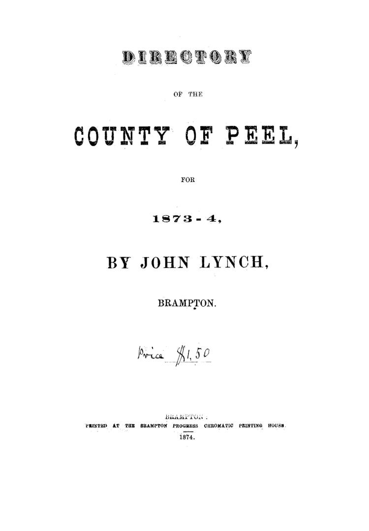 Directory of the county of Peel