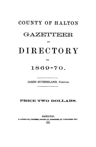 County of Halton gazetteer and directory