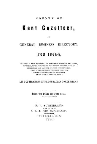 County of Kent gazetteer, and general business directory for