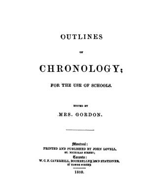 Outlines of chronology for the use of schools