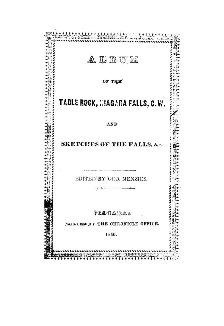 Album of the Table Rock, Niagara Falls, C