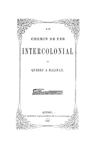 Le chemin de fer intercolonial de Québec à Halifax