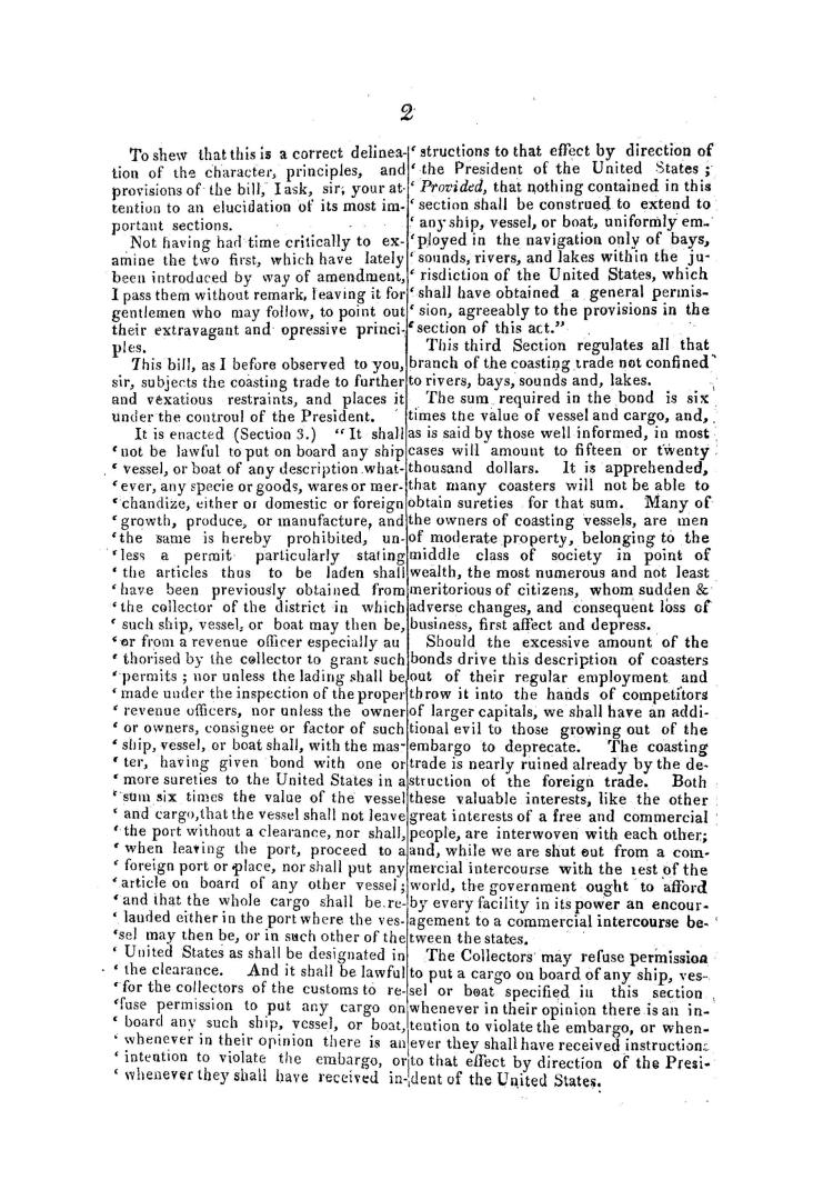 Speech of Mr. Goodrich in the Senate, December 19th, 1808, on the third reading of the Bill making further provisions for enforcing the embargo