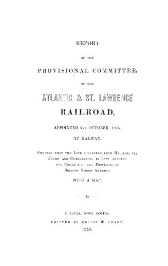 Report of the Provincial Committee of the Atlantic & St