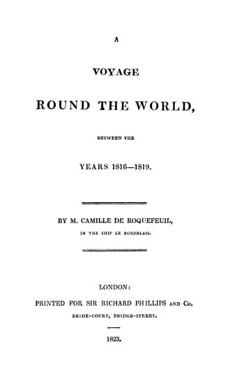 A voyage round the world, between the years 1816-1819