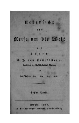 Uebersicht der Reise um die Welt des herrn A
