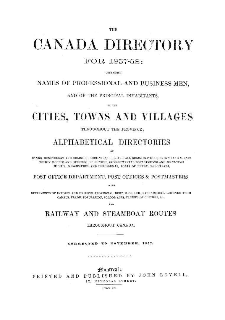 Dominion of Canada and Newfoundland gazetteer and classified business directory