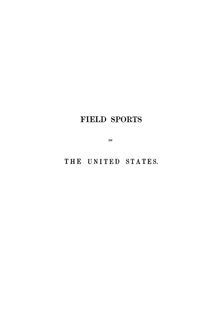 Field sports in the United States, and the British provinces of America