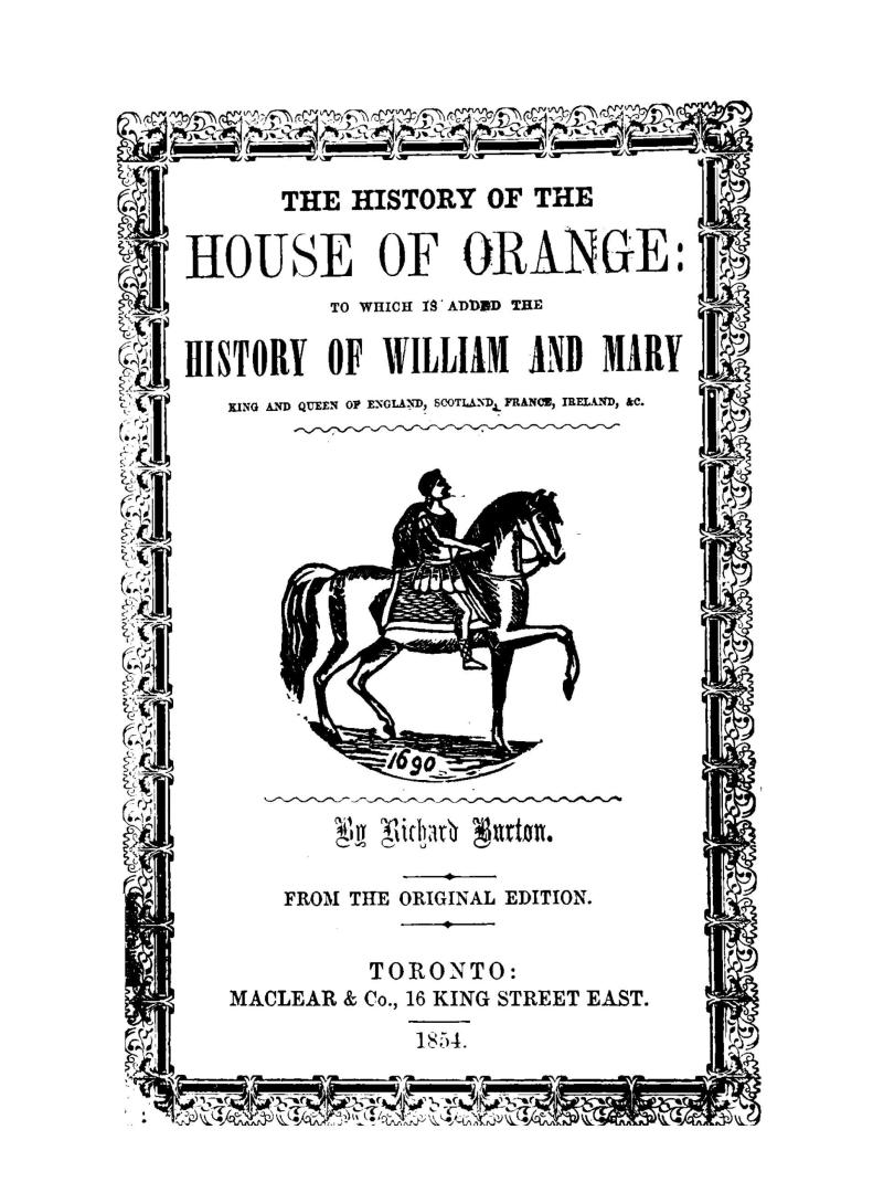 The history of the House of Orang