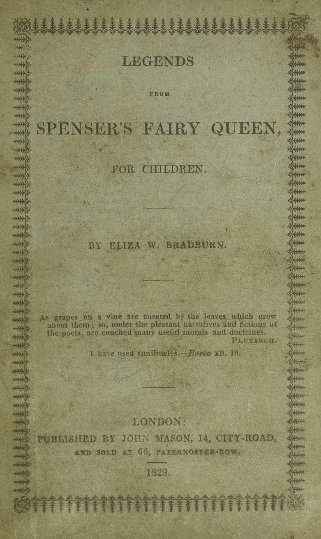 Legends from Spenser's Fairy queen for children