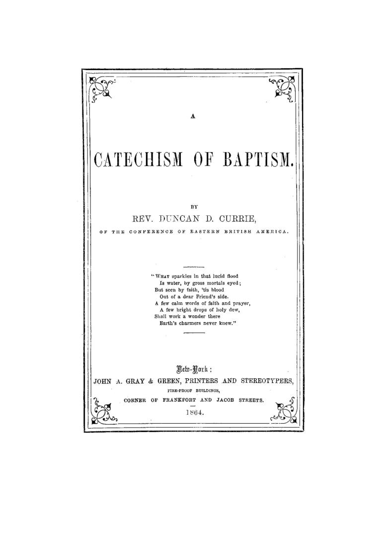 A catechism of baptism.