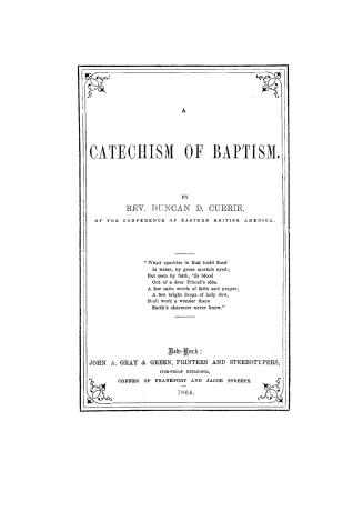 A catechism of baptism.