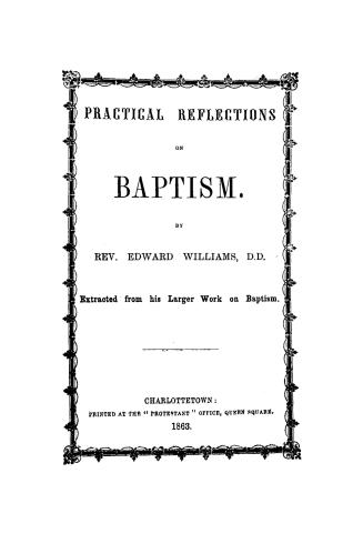 Practical reflections on baptism