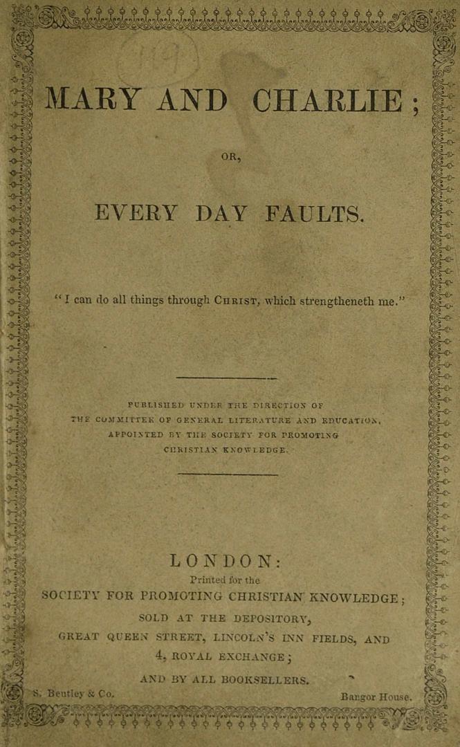 Mary and Charlie, or, Every day faults