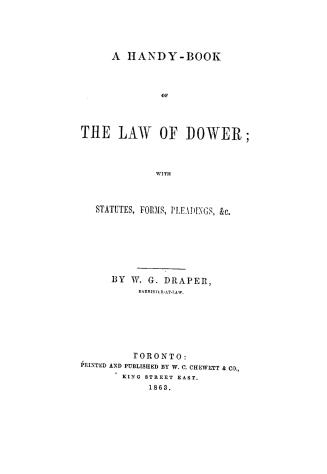A handy-book of the law of dower