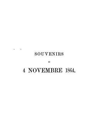 Souvenirs du 4 novembre 1864 dédiés aux anciens élèves du Séminaire de Ste Thérèse