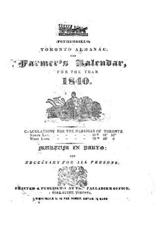 Fothergill's Toronto almanac, and, Farmer's kalendar