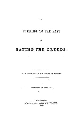 On turning to the East in saying the creeds