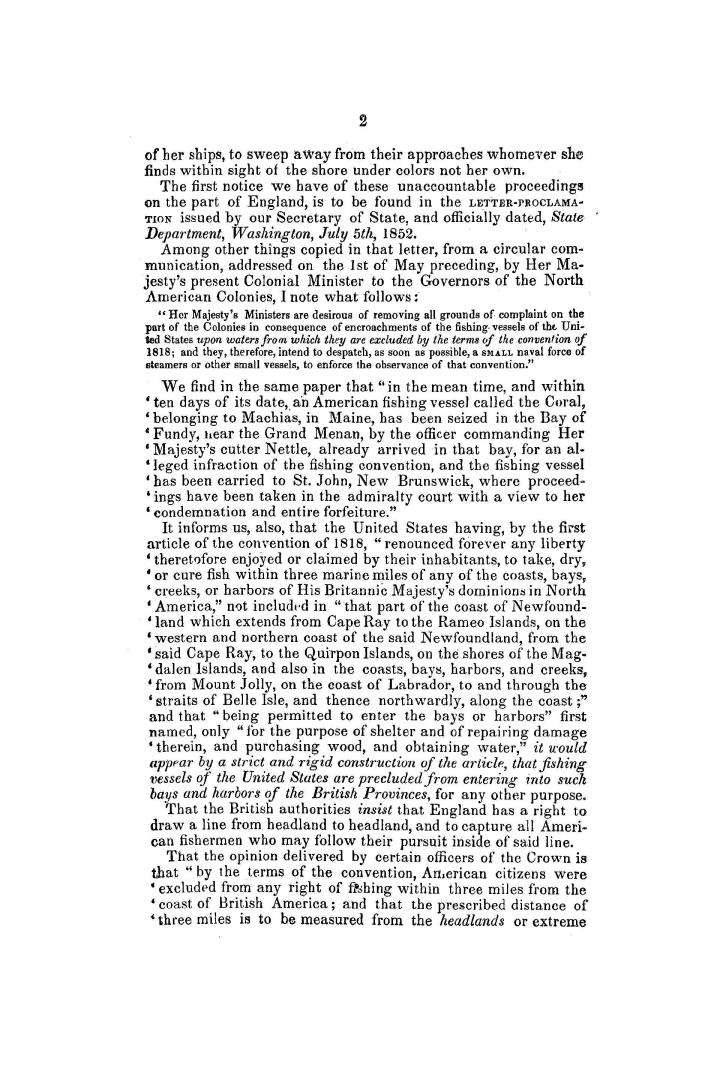 Speech of Mr. Soule, of Louisiana, on the American fisheries. Delivered in the Senate of the United States, August 12, 1852