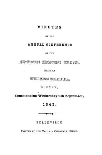 Minutes of the annual conference of the Methodist Episcopal Church