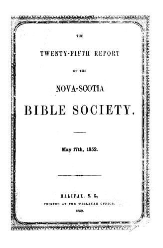 Report of the Nova-Scotia Bible Society