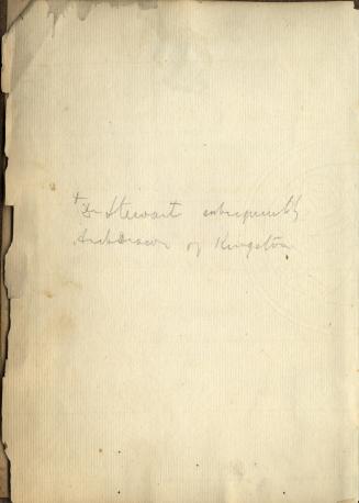 Handwriting in pencil: Steward [illegible] of Kingston