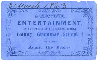 Amateur Entertainment ticket, 1863