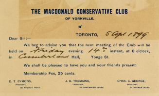 The Macdonald Conservative Club of Yorkville