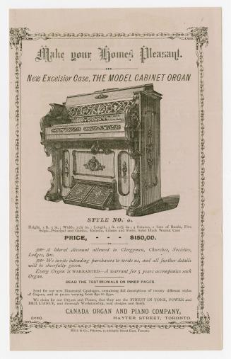 Make your homes pleasant : new excelsior case, the model cabinet organ
