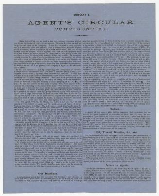 Agent's circular : confidential