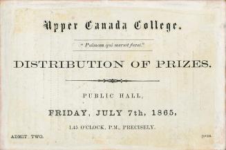 Upper Canada College Distribution of Prizes