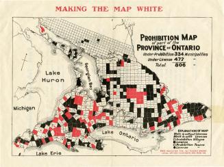 Prohibition map of part of the Province of Ontario