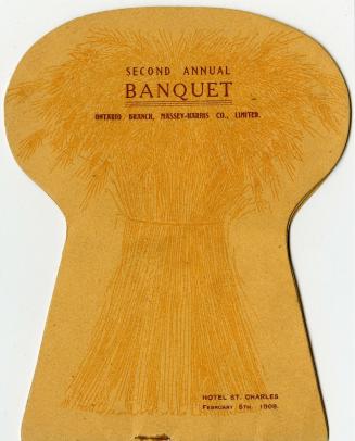 Second annual banquet, Ontario branch, Massy-Harris Co