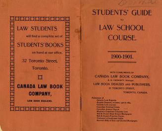 Students' guide to Law School course, 1900-1901