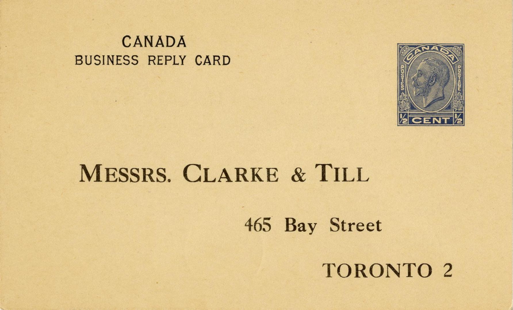 Canada business reply card