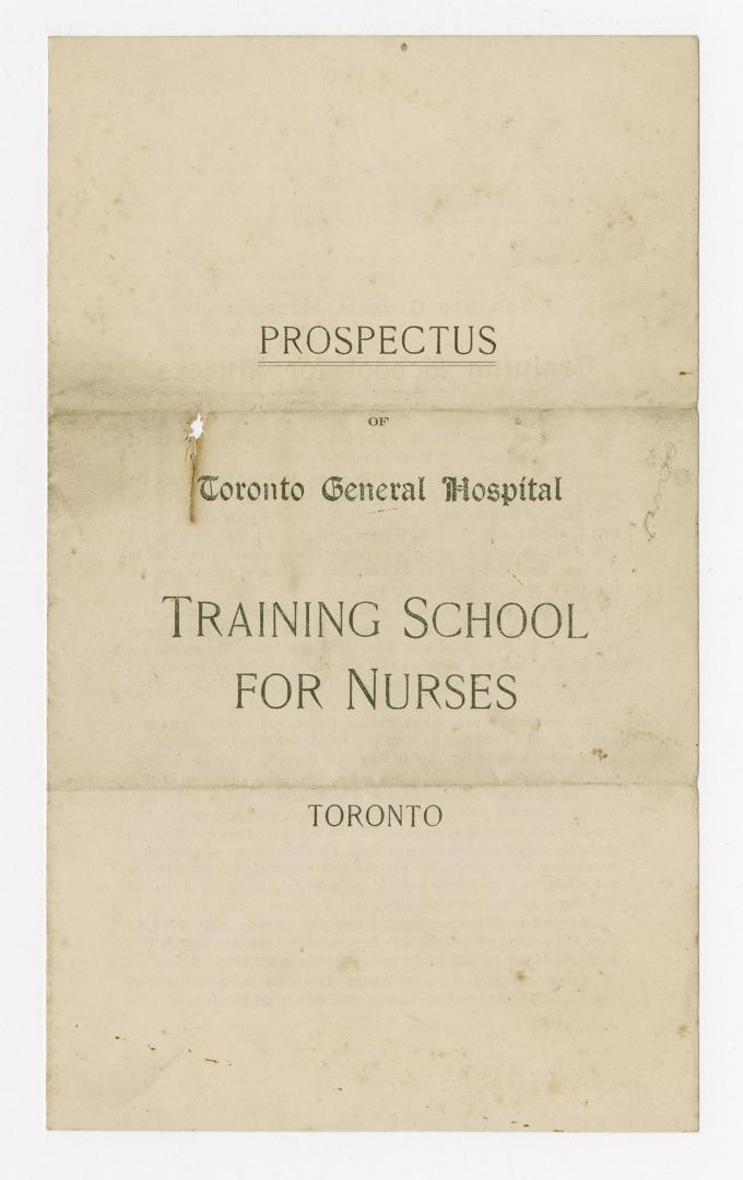 Prospectus of Toronto General Hospital Training School for Nurses