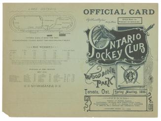 Official card, Ontario Jockey Club, spring meeting, 1895