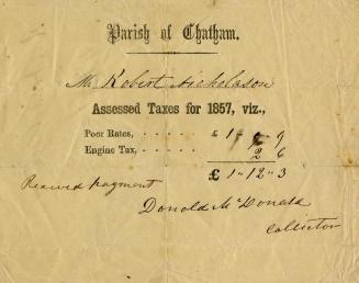 Parish of Chatham ... assessed taxes for 1857 ...