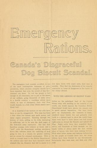 Emergency rations : Canada's disgraceful dog biscuit scandal