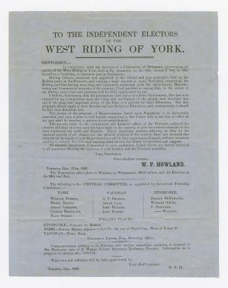 To the free, and independent electors of the West Riding of York