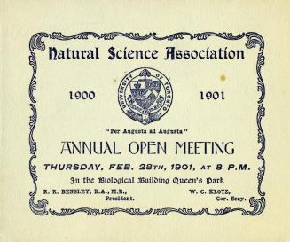 Natural Science Association Annual Open Meeting 1901