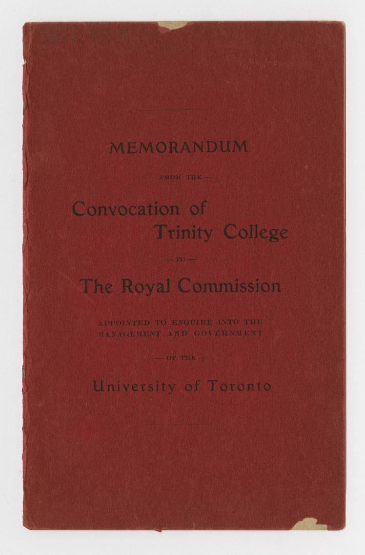 Memorandum from the Convocation of Trinity College