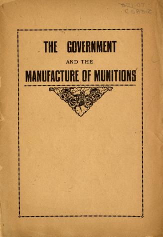The government and the manufacture of munitions