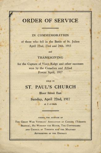 Order of service