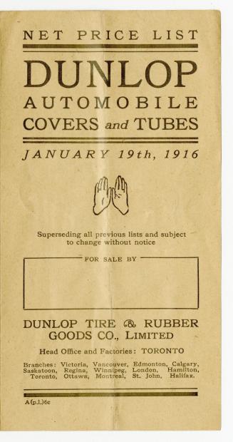 Dunlop automobile covers and tubes