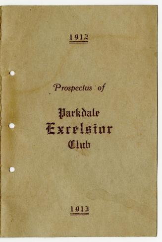 Prospectus of Parkdale Excelsior Club, fall and winter programme, 1912-1913